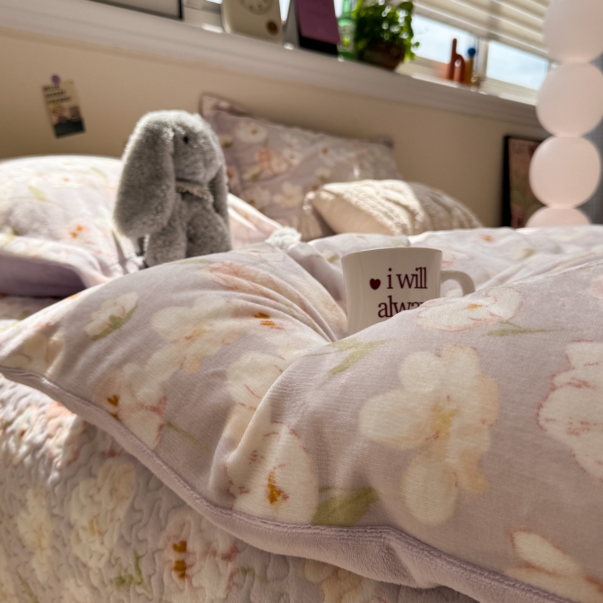 91家纺网 家纺一手货源 找家纺 潘朵拉 2025新款ins风牛奶绒床盖四件套 紫薇