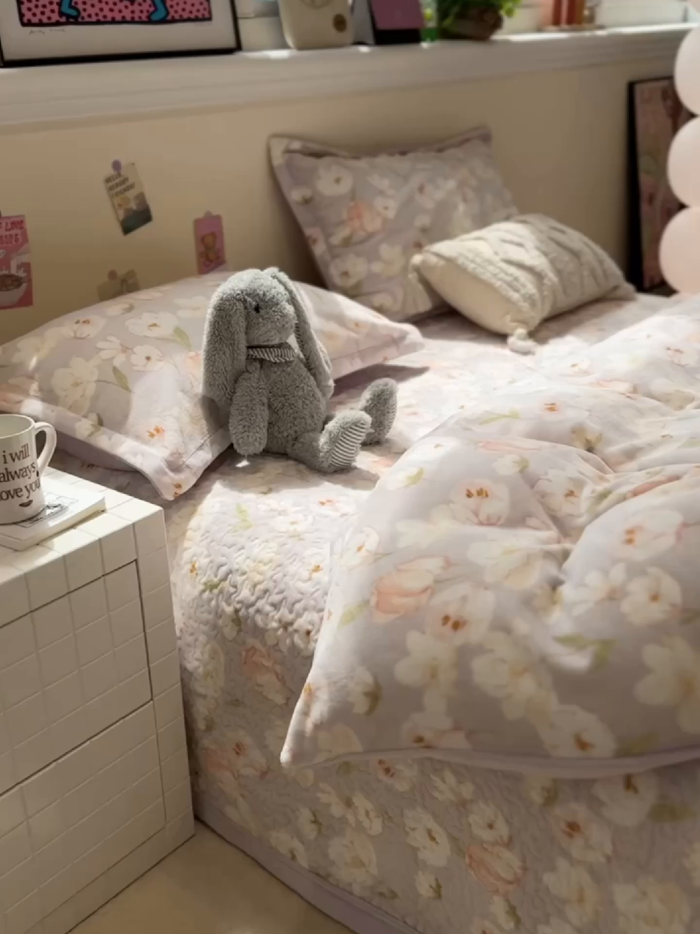 91家纺网 家纺一手货源 找家纺 潘朵拉 2025新款ins风牛奶绒床盖四件套 紫薇