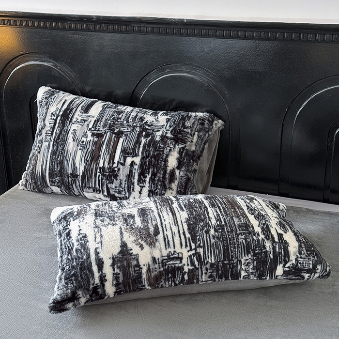 91家纺网 家纺一手货源 找家纺 梵克保罗 2025秋冬新款直播热卖高克重加厚轻奢法式獭兔毛绒牛奶绒美拉德风被套 黑白