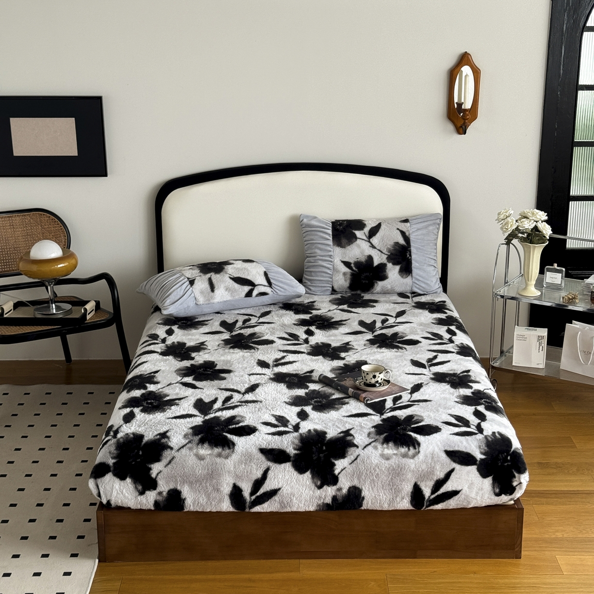 91家纺网 家纺一手货源 找家纺 新印象 2025新款兔毛绒保暖床笠系列 兔毛绒-奥丽加朵