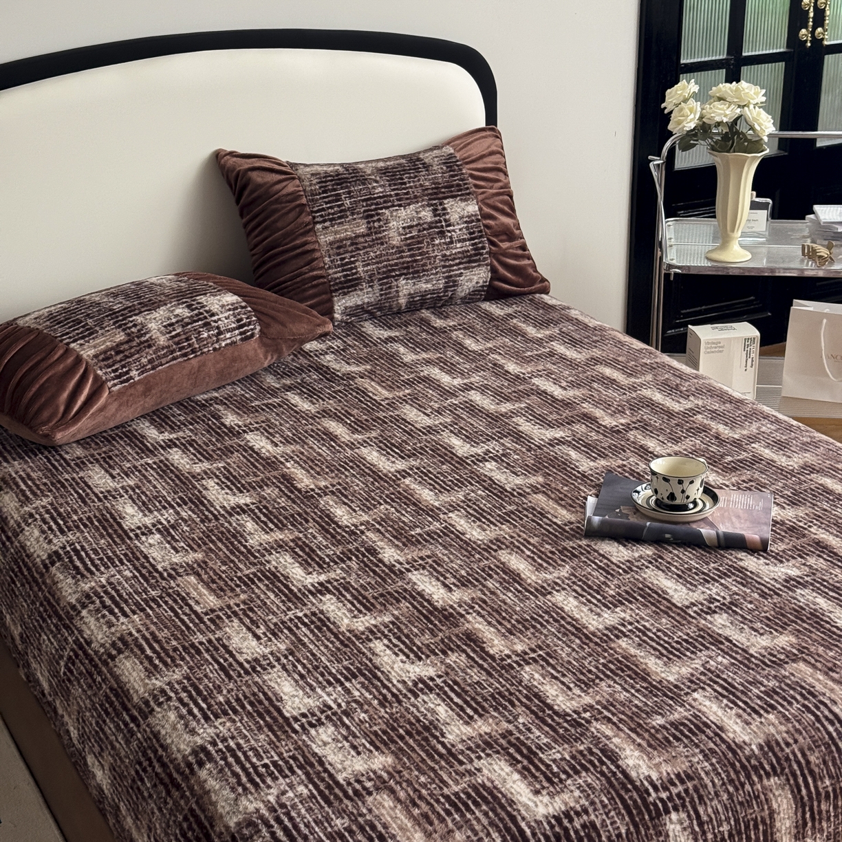 91家纺网 家纺一手货源 找家纺 新印象 2025新款兔毛绒保暖床笠系列 兔毛绒-爱莎