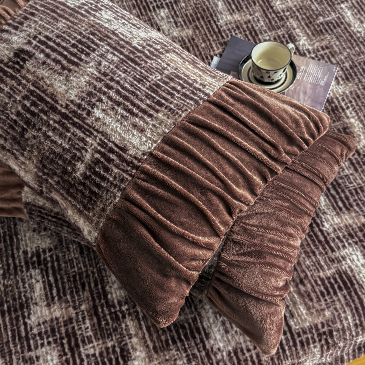 91家纺网 家纺一手货源 找家纺 新印象 2025新款兔毛绒保暖床笠系列 兔毛绒-爱莎