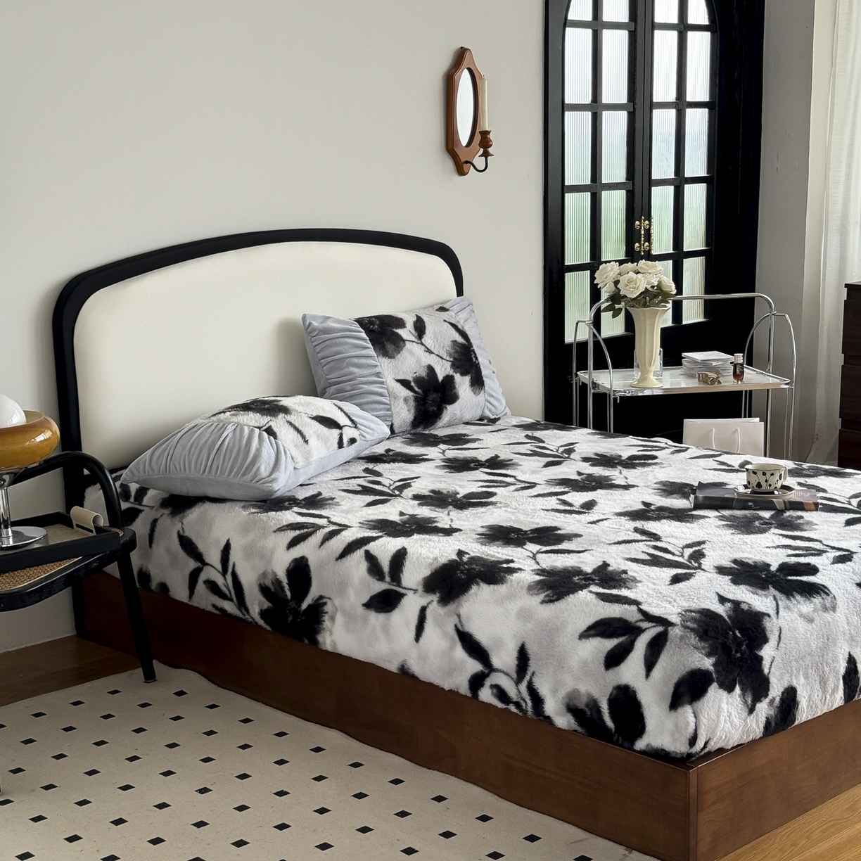 91家纺网 家纺一手货源 找家纺 新印象 2025新款兔毛绒保暖床笠系列 兔毛绒-奥丽加朵