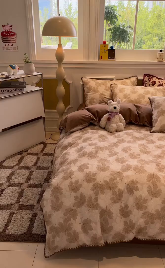 91家纺网 家纺一手货源 找家纺 （总）吉象家纺 2025新款全棉磨毛三角针贝壳边印花四件套