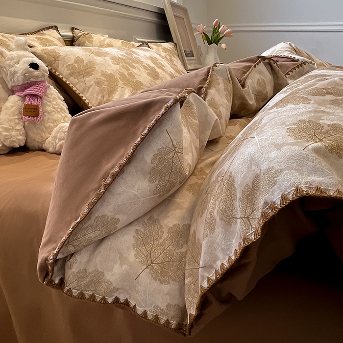 91家纺网 家纺一手货源 找家纺 （总）吉象家纺 2025新款全棉磨毛三角针贝壳边印花四件套