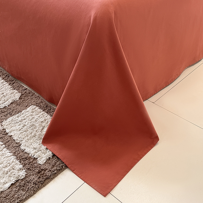 91家纺网 家纺一手货源 找家纺 吉象家纺 2025新款全棉磨毛三角针贝壳边印花四件套 满园花开 -桔