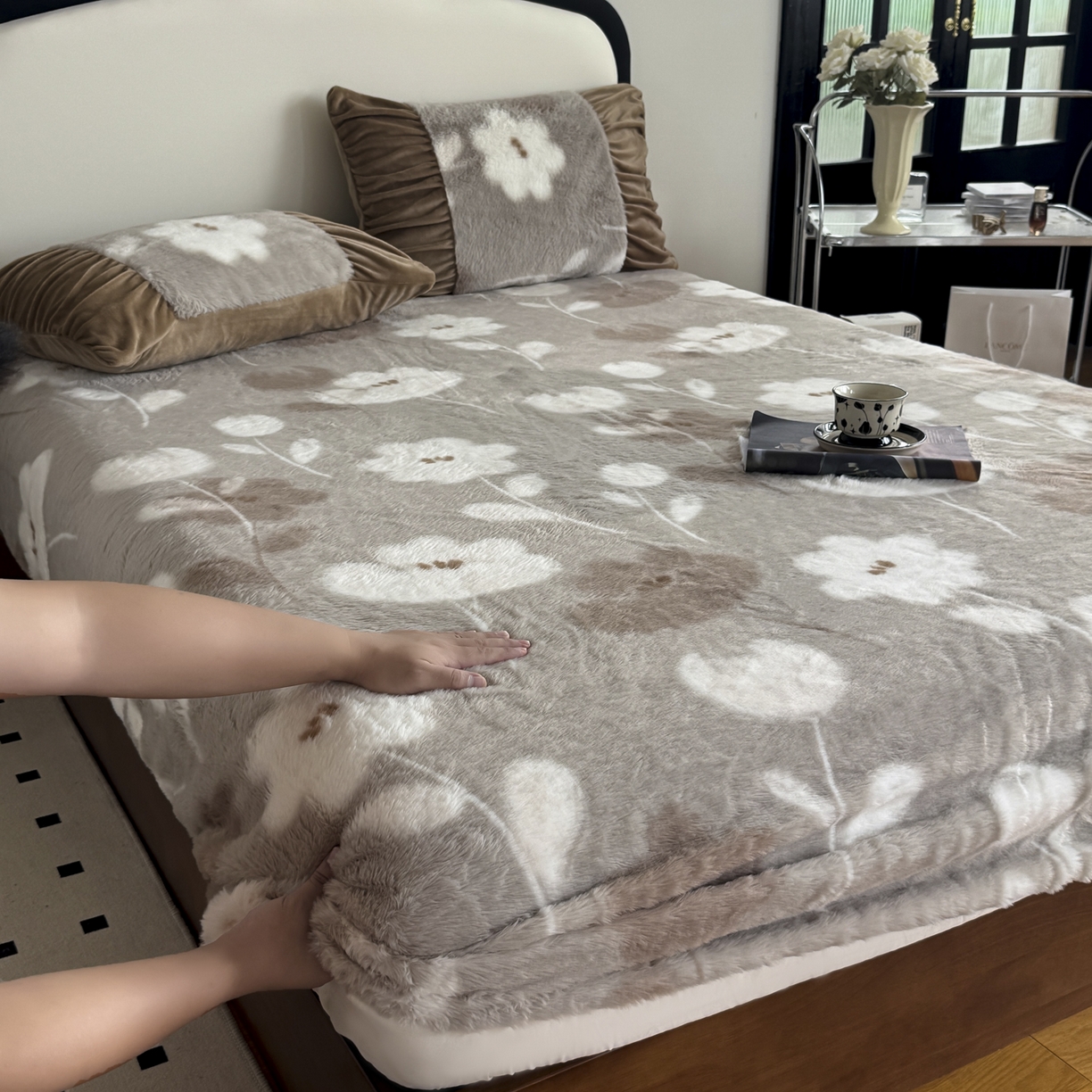 91家纺网 家纺一手货源 找家纺 新印象 2025新款兔毛绒保暖床笠系列 兔毛绒-芙微