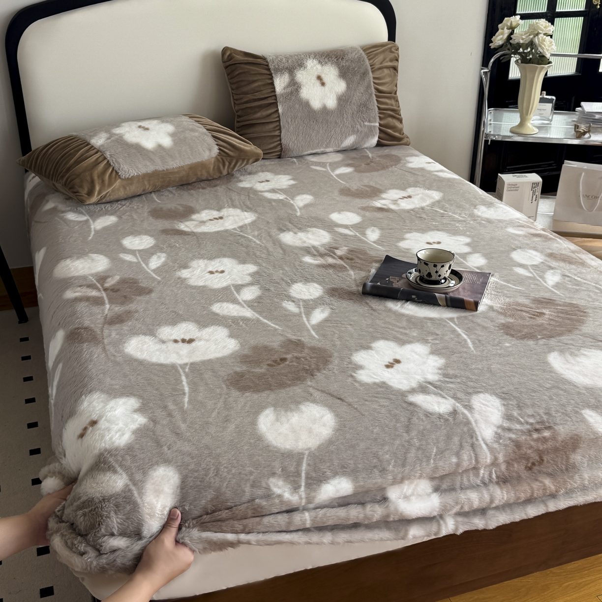 91家纺网 家纺一手货源 找家纺 新印象 2025新款兔毛绒保暖床笠系列 兔毛绒-芙微