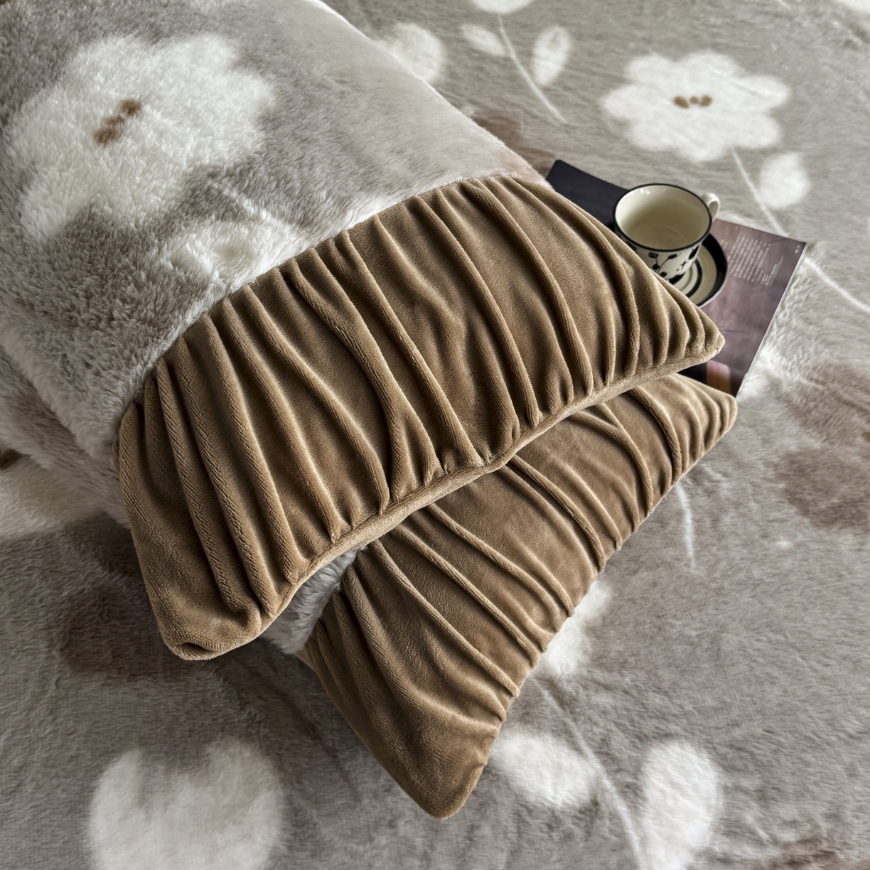 91家纺网 家纺一手货源 找家纺 新印象 2025新款兔毛绒保暖床笠系列 兔毛绒-芙微