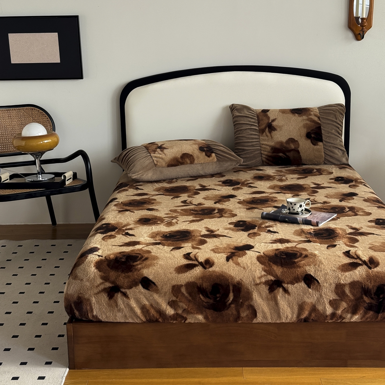 91家纺网 家纺一手货源 找家纺 新印象 2025新款兔毛绒保暖床笠系列 兔毛绒-花优