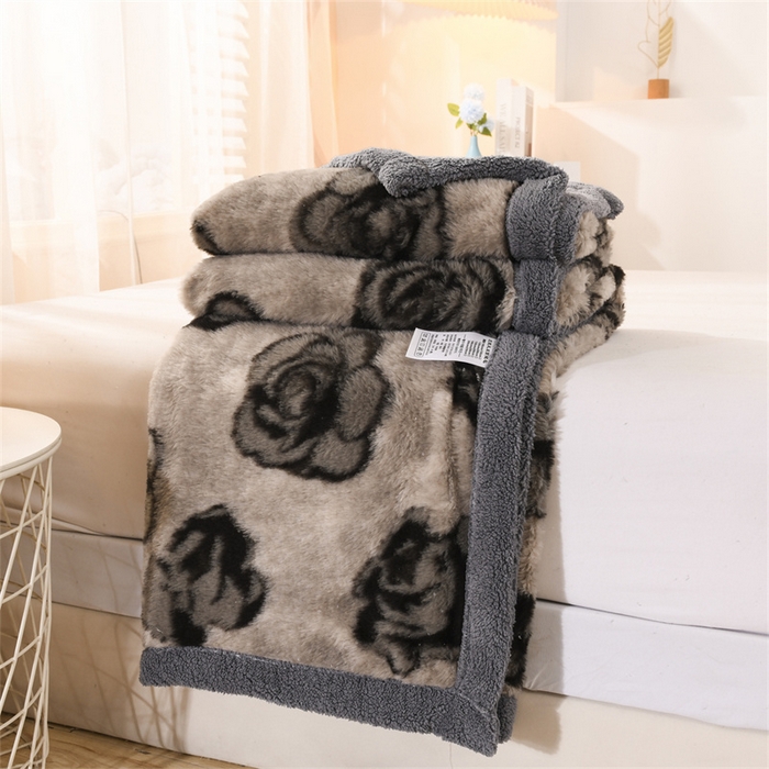 91家纺网 家纺一手货源 找家纺 （总）恋绒家居 2025新款美拉德风格双层毛毯休闲毯办公室毯子午睡毯