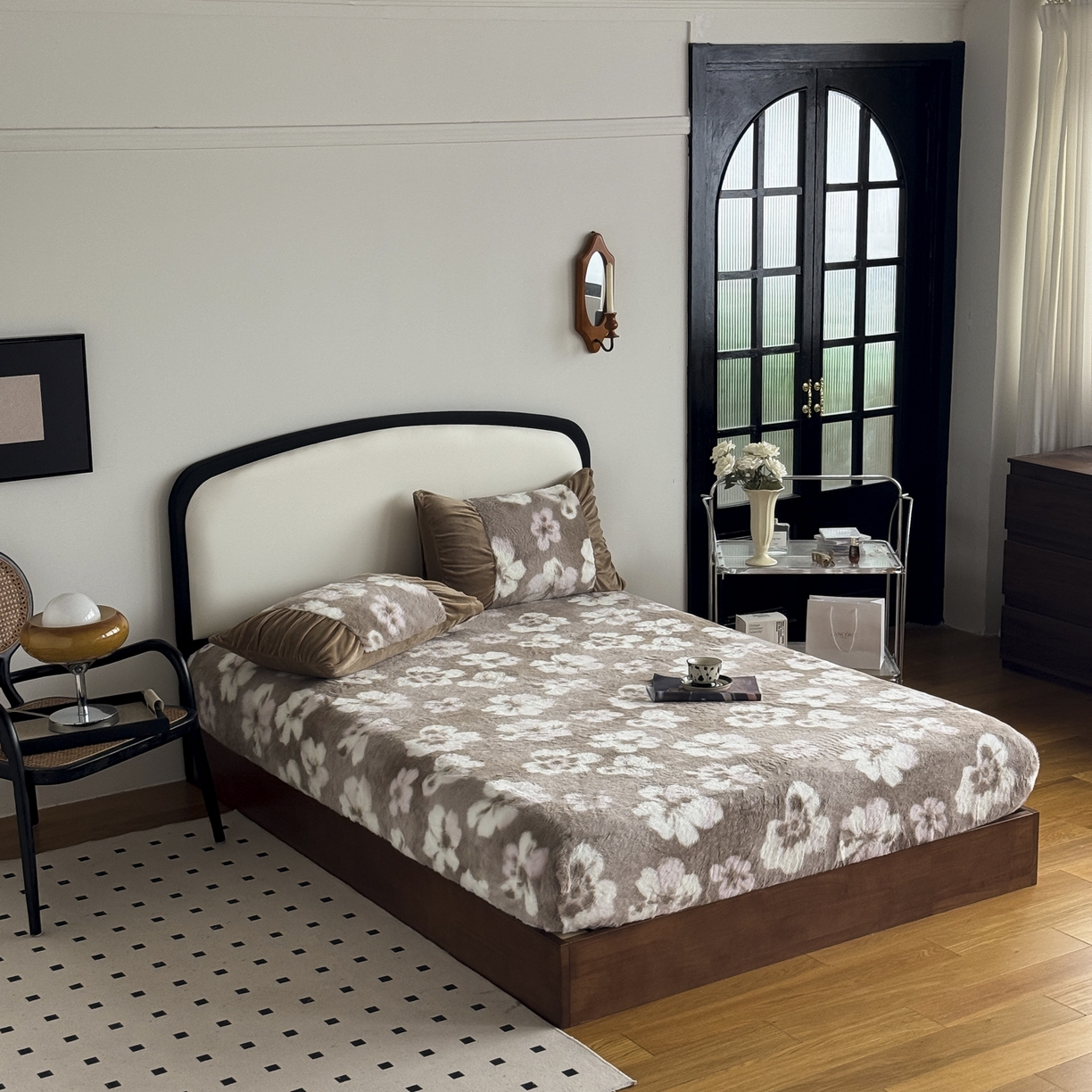 91家纺网 家纺一手货源 找家纺 新印象 2025新款兔毛绒保暖床笠系列 兔毛绒-浅栀