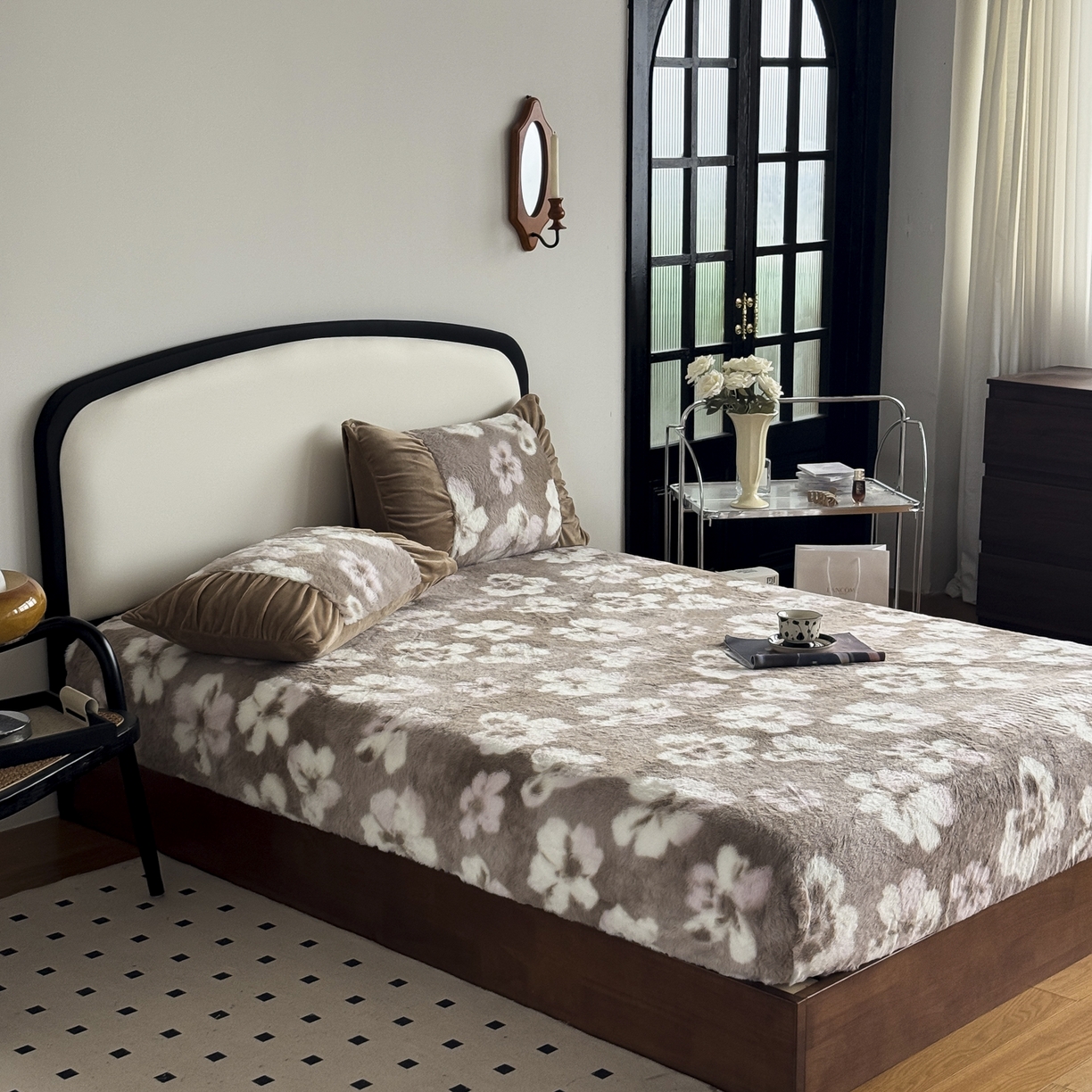 91家纺网 家纺一手货源 找家纺 新印象 2025新款兔毛绒保暖床笠系列 兔毛绒-浅栀