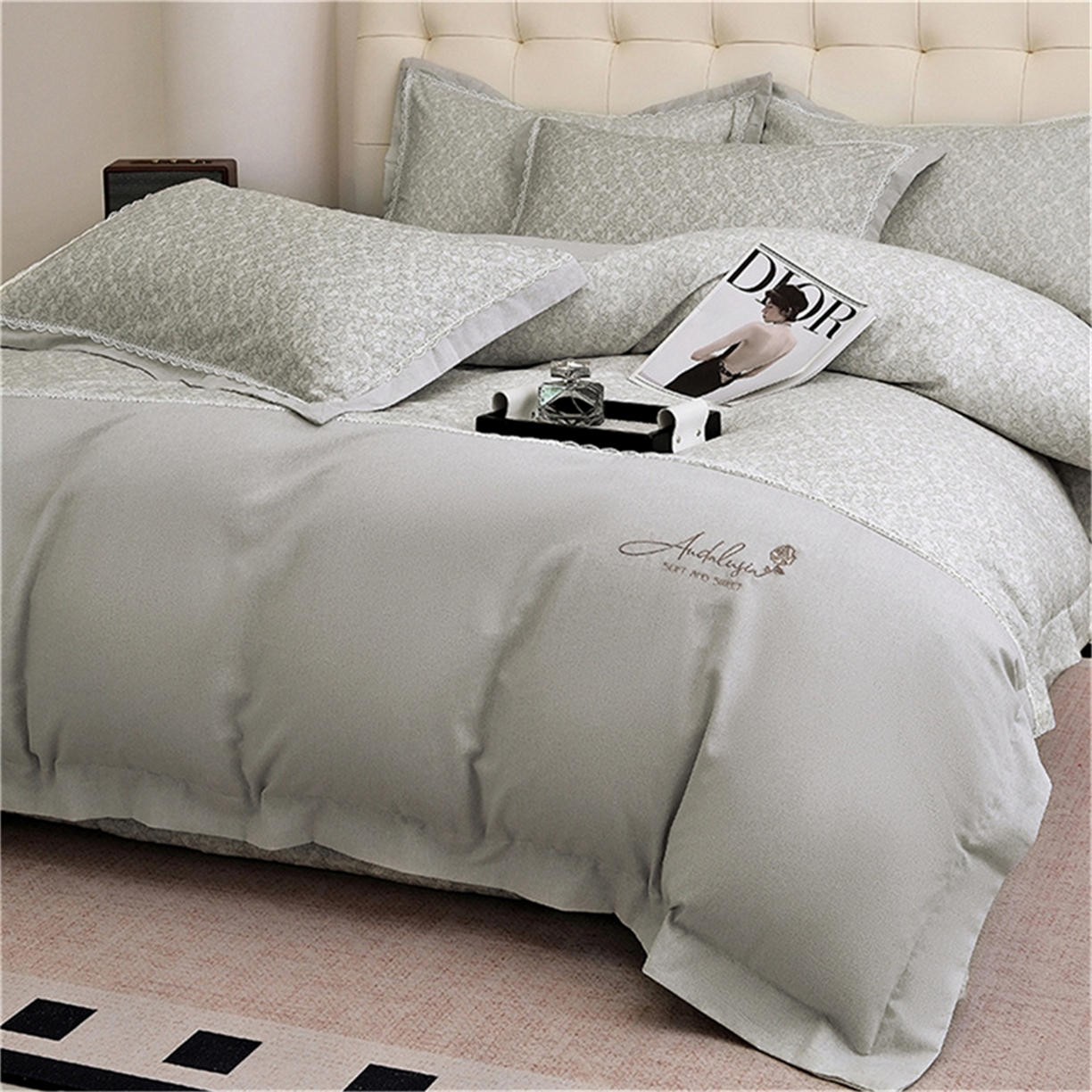 91家纺网 家纺一手货源 找家纺 （总）OL家纺 2025新款100s全棉磨毛印染加刺绣四件套（控价1.5/1.8标准被套折券后368元！！！）