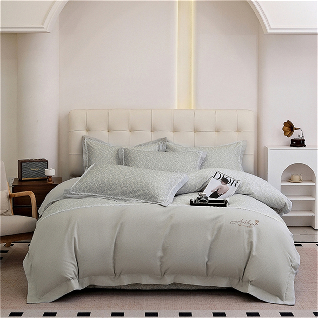 91家纺网 家纺一手货源 找家纺 （总）OL家纺 2025新款100s全棉磨毛印染加刺绣四件套（控价1.5/1.8标准被套折券后368元！！！）