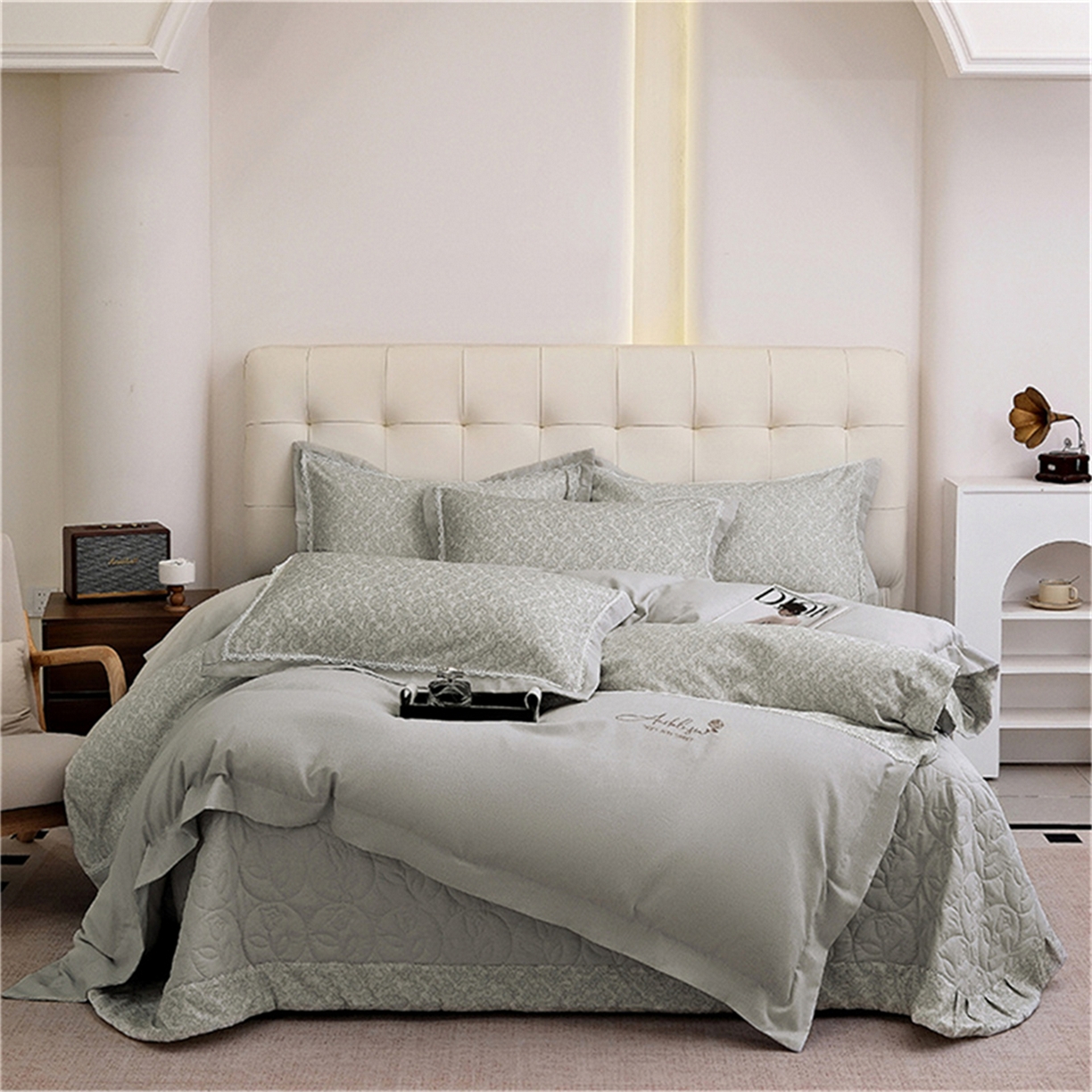 91家纺网 家纺一手货源 找家纺 （总）OL家纺 2025新款100s全棉磨毛印染加刺绣四件套（控价1.5/1.8标准被套折券后368元！！！）