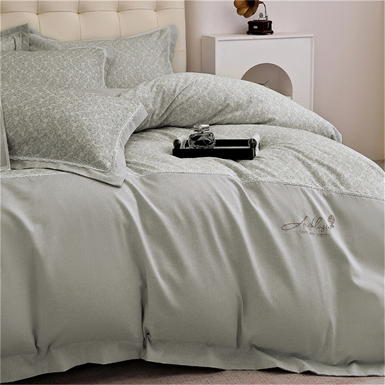 91家纺网 家纺一手货源 找家纺 （总）OL家纺 2025新款100s全棉磨毛印染加刺绣四件套（控价1.5/1.8标准被套折券后368元！！！）