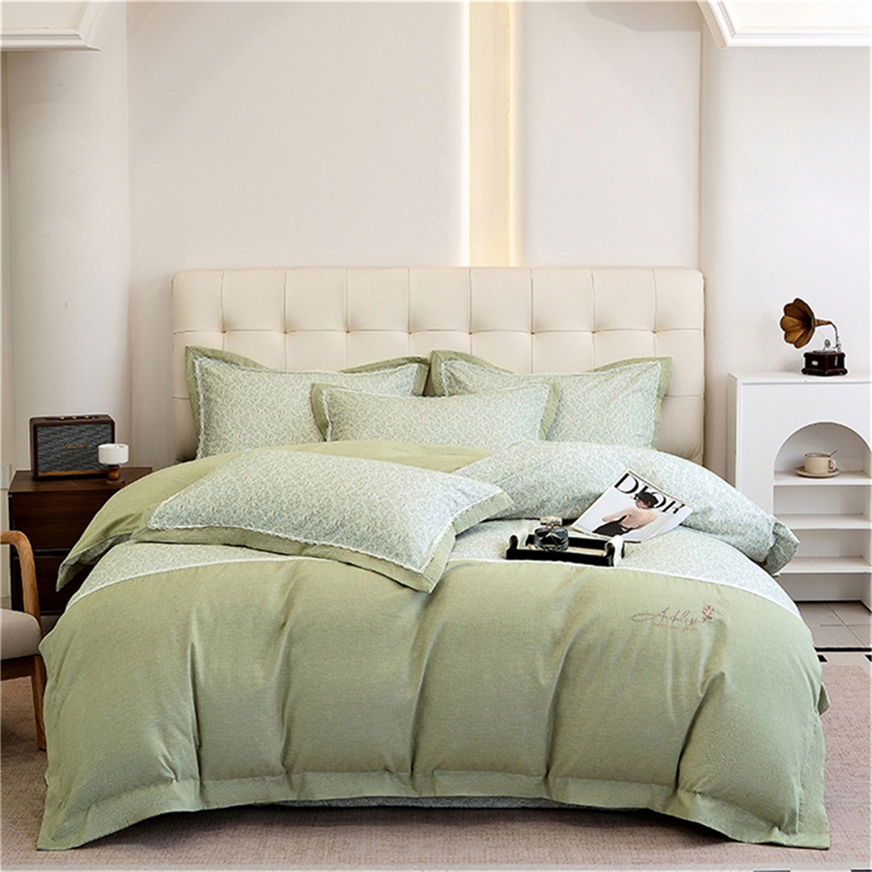 91家纺网 家纺一手货源 找家纺 （总）OL家纺 2025新款100s全棉磨毛印染加刺绣四件套（控价1.5/1.8标准被套折券后368元！！！）