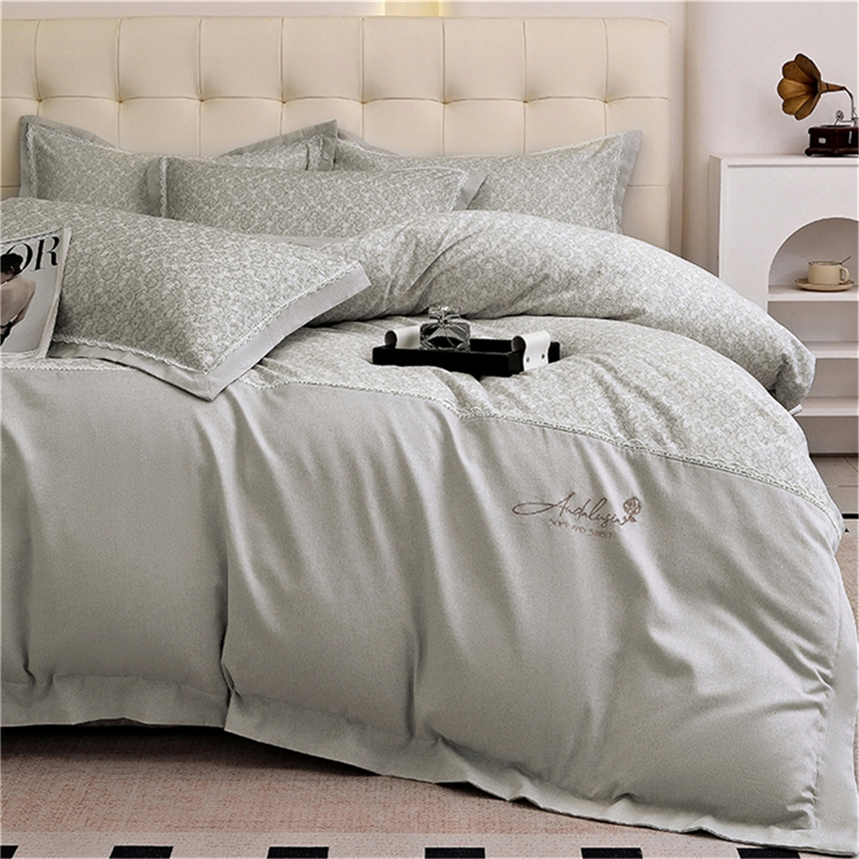 91家纺网 家纺一手货源 找家纺 （总）OL家纺 2025新款100s全棉磨毛印染加刺绣四件套（控价1.5/1.8标准被套折券后368元！！！）