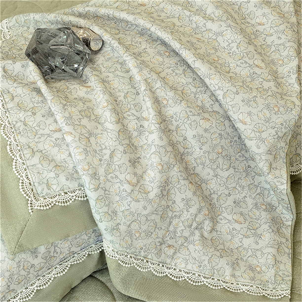 91家纺网 家纺一手货源 找家纺 OL家纺 2025新款100s全棉磨毛印染加刺绣四件套（控价1.5/1.8标准被套折券后368元！！！） 苹果绿