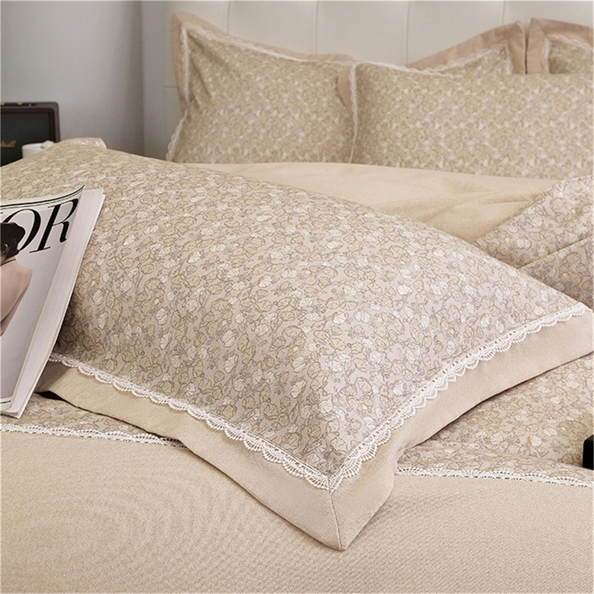 91家纺网 家纺一手货源 找家纺 OL家纺 2025新款100s全棉磨毛印染加刺绣四件套（控价1.5/1.8标准被套折券后368元！！！） 香槟金