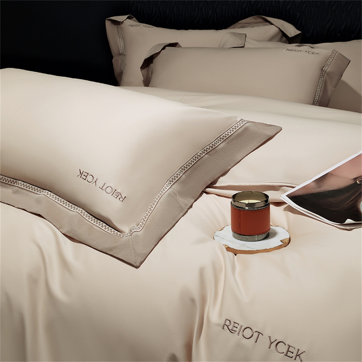 91家纺网 家纺一手货源 找家纺 OL家纺 2025新款100全棉双股磨毛四件套（控价1.5/1.8标准被套折券后368元！！！） 香槟金