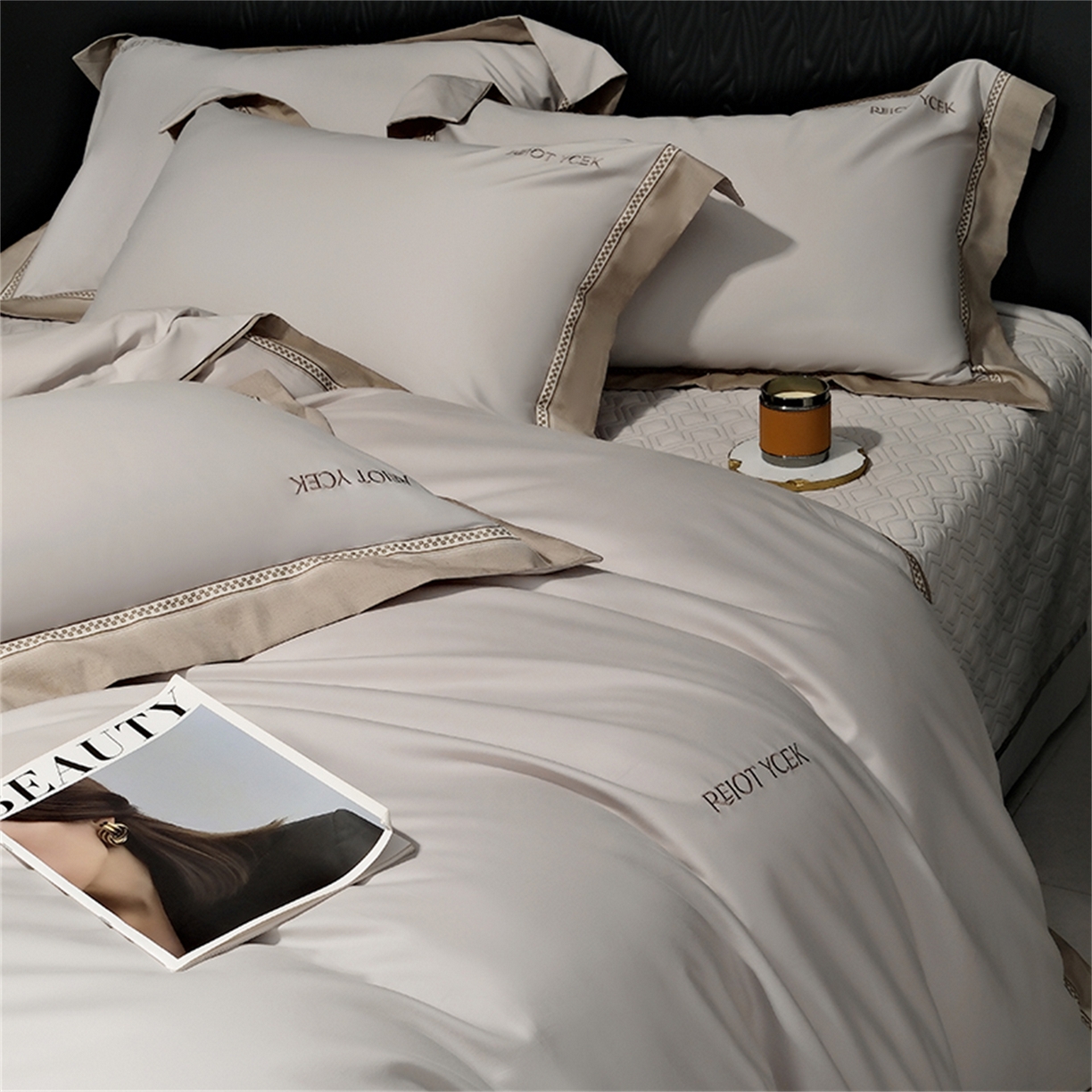 91家纺网 家纺一手货源 找家纺 OL家纺 2025新款100全棉双股磨毛四件套（控价1.5/1.8标准被套折券后368元！！！） 高尚灰