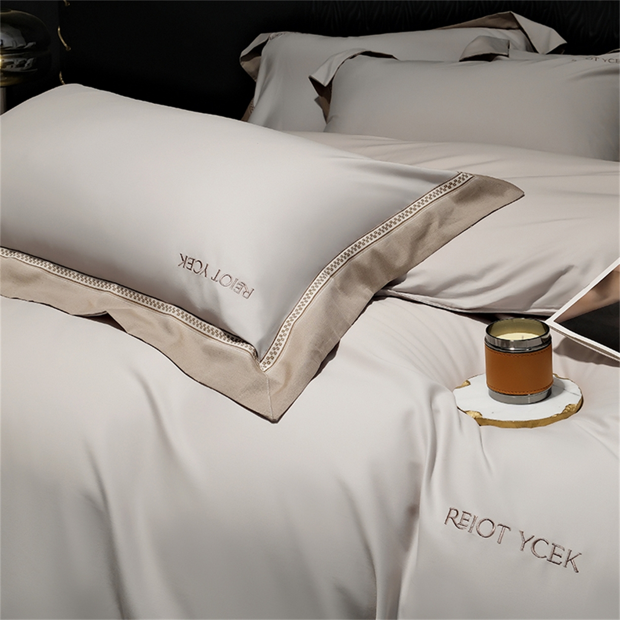 91家纺网 家纺一手货源 找家纺 OL家纺 2025新款100全棉双股磨毛四件套（控价1.5/1.8标准被套折券后368元！！！） 高尚灰