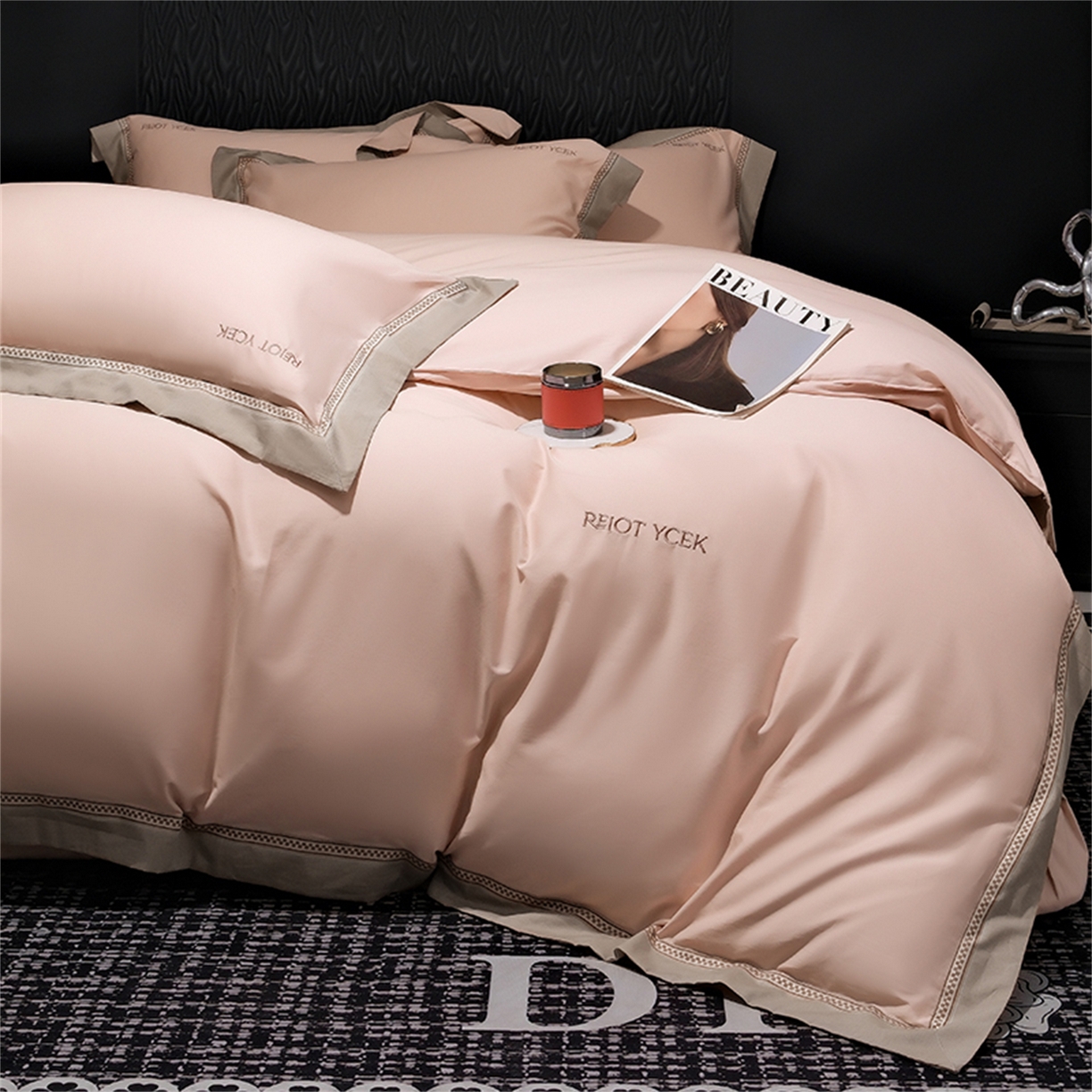 91家纺网 家纺一手货源 找家纺 OL家纺 2025新款100全棉双股磨毛四件套（控价1.5/1.8标准被套折券后368元！！！） 气质玉