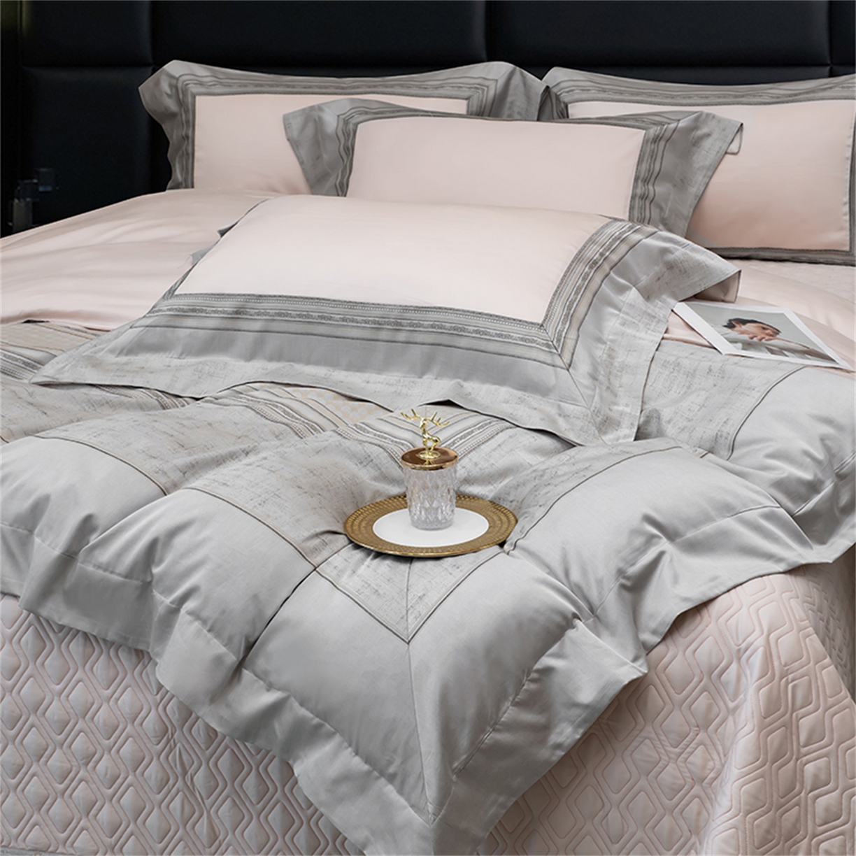 91家纺网 家纺一手货源 找家纺 OL家纺 2025新款天丝棉拼角四件套-爱丽斯娜（控价1.5/1.8标准被套折券后498元！！！） 爱丽斯娜-气质玉