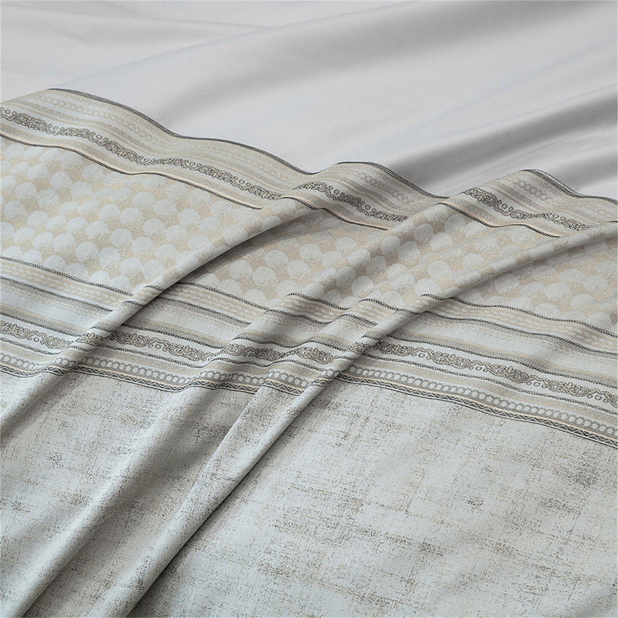 91家纺网 家纺一手货源 找家纺 OL家纺 2025新款天丝棉拼角四件套-爱丽斯娜（控价1.5/1.8标准被套折券后498元！！！） 爱丽斯娜-高尚灰