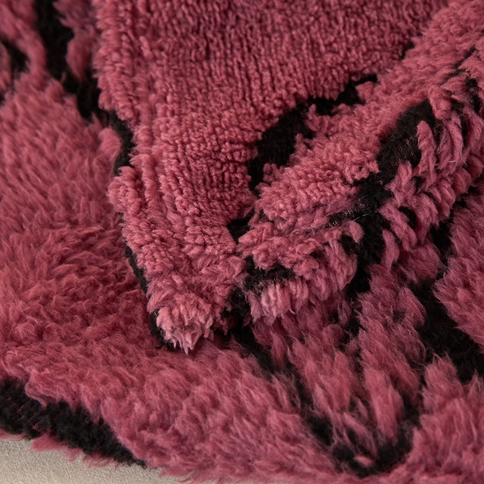 91家纺网 家纺一手货源 找家纺 楼兰公主毛毯专供 2025新款阳离子羊羔绒蕉叶绒毯毛毯毯子-单层 蕉叶绒-酱紫（单层）