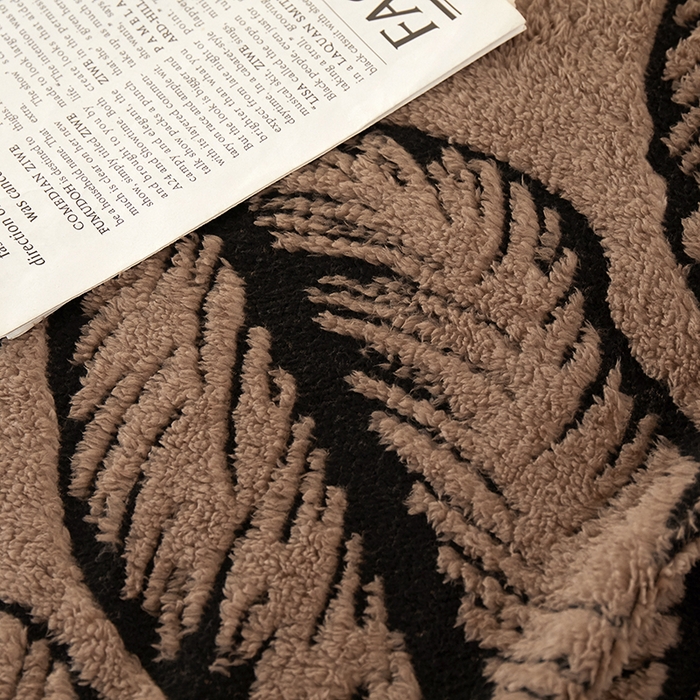 91家纺网 家纺一手货源 找家纺 楼兰公主毛毯专供 2025新款阳离子羊羔绒蕉叶绒毯毛毯毯子-单层 蕉叶绒-咖（单层）