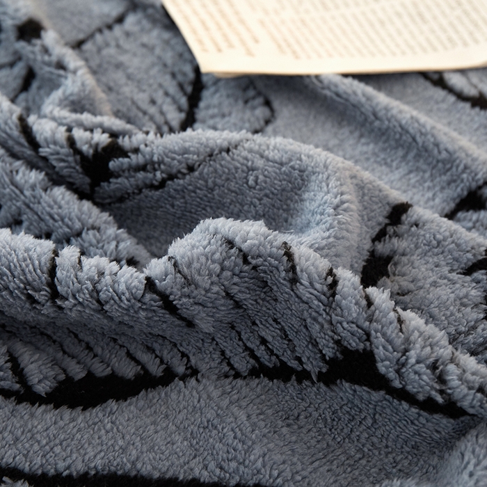 91家纺网 家纺一手货源 找家纺 楼兰公主毛毯专供 2025新款阳离子羊羔绒蕉叶绒毯毛毯毯子-单层 蕉叶绒-蓝灰（单层）