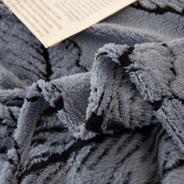 91家纺网 家纺一手货源 找家纺 楼兰公主毛毯专供 2025新款阳离子羊羔绒蕉叶绒毯毛毯毯子-单层 蕉叶绒-蓝灰（单层）