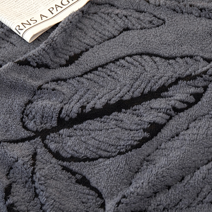 91家纺网 家纺一手货源 找家纺 楼兰公主毛毯专供 2025新款阳离子羊羔绒蕉叶绒毯毛毯毯子-单层 蕉叶绒-深灰（单层）