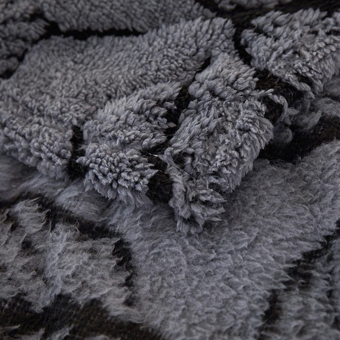 91家纺网 家纺一手货源 找家纺 楼兰公主毛毯专供 2025新款阳离子羊羔绒蕉叶绒毯毛毯毯子-单层 蕉叶绒-深灰（单层）