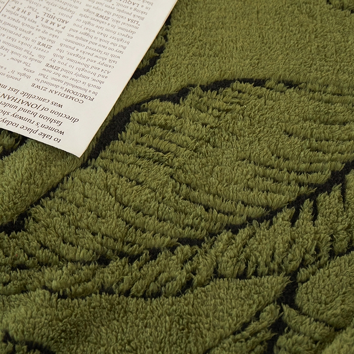 91家纺网 家纺一手货源 找家纺 楼兰公主毛毯专供 2025新款阳离子羊羔绒蕉叶绒毯毛毯毯子-单层 蕉叶绒-深绿（单层）