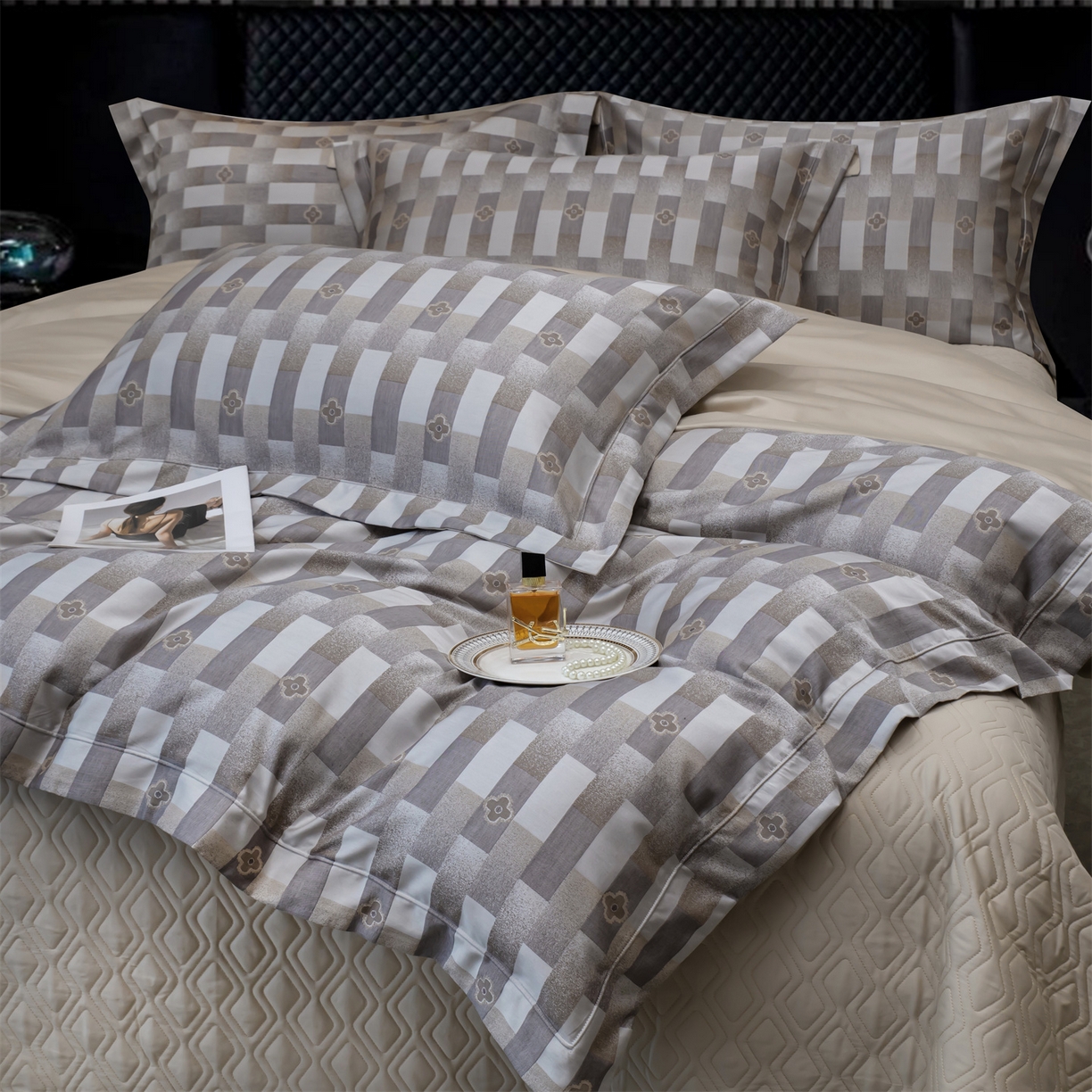 91家纺网 家纺一手货源 找家纺 （总）OL家纺 2025新款天丝棉色织大提花四件套（控价1.5/1.8标准被套折券后398元！！！）