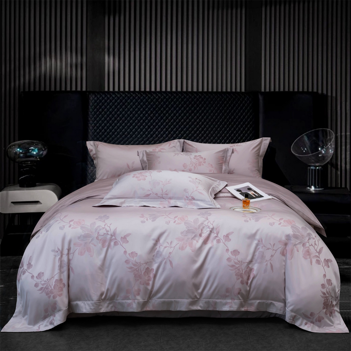 OL家纺 2025新款天丝棉色织大提花四件套（控价1.5/1.8标准被套折券后398元！！！） 风的印记-粉