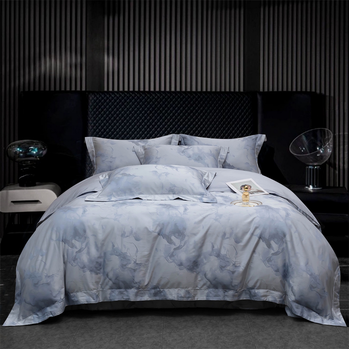 OL家纺 2025新款天丝棉色织大提花四件套（控价1.5/1.8标准被套折券后398元！！！） 轻舞飞扬-天兰