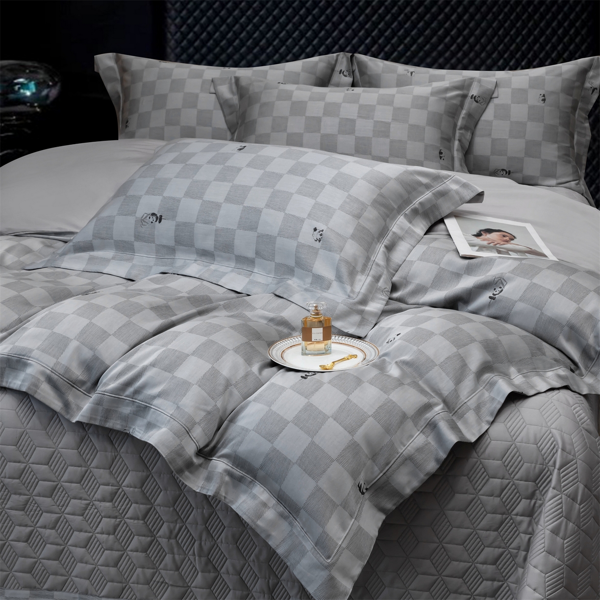 91家纺网 家纺一手货源 找家纺 OL家纺 2025新款天丝棉色织大提花四件套（控价1.5/1.8标准被套折券后398元！！！） 乐宝