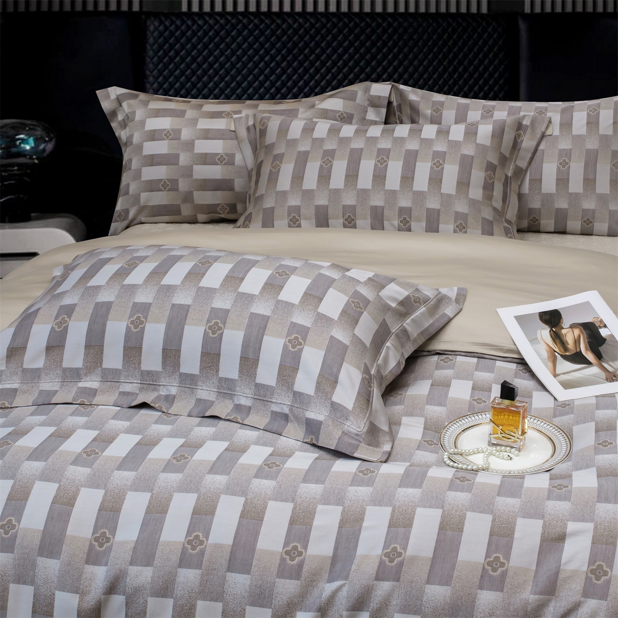 91家纺网 家纺一手货源 找家纺 OL家纺 2025新款天丝棉色织大提花四件套（控价1.5/1.8标准被套折券后398元！！！） 格特