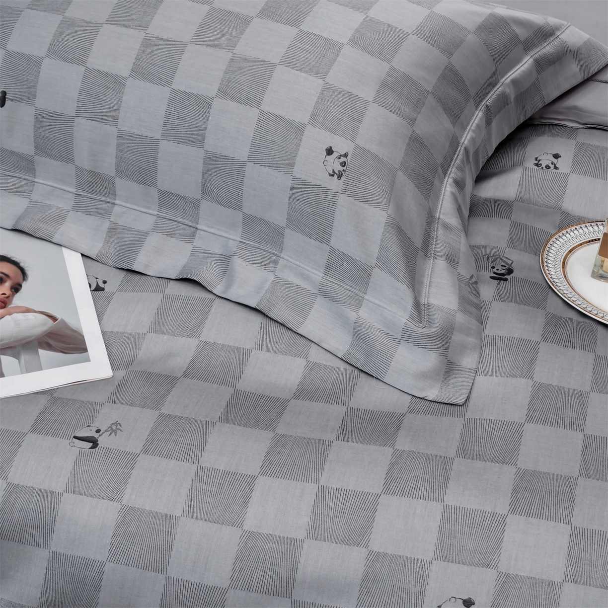 91家纺网 家纺一手货源 找家纺 OL家纺 2025新款天丝棉色织大提花四件套（控价1.5/1.8标准被套折券后398元！！！） 乐宝