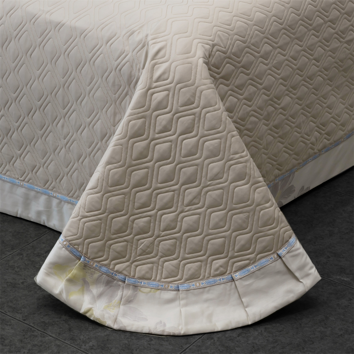 91家纺网 家纺一手货源 找家纺 OL家纺 2025新款天丝棉色织大提花四件套（控价1.5/1.8标准被套折券后398元！！！） 风的印记-黄