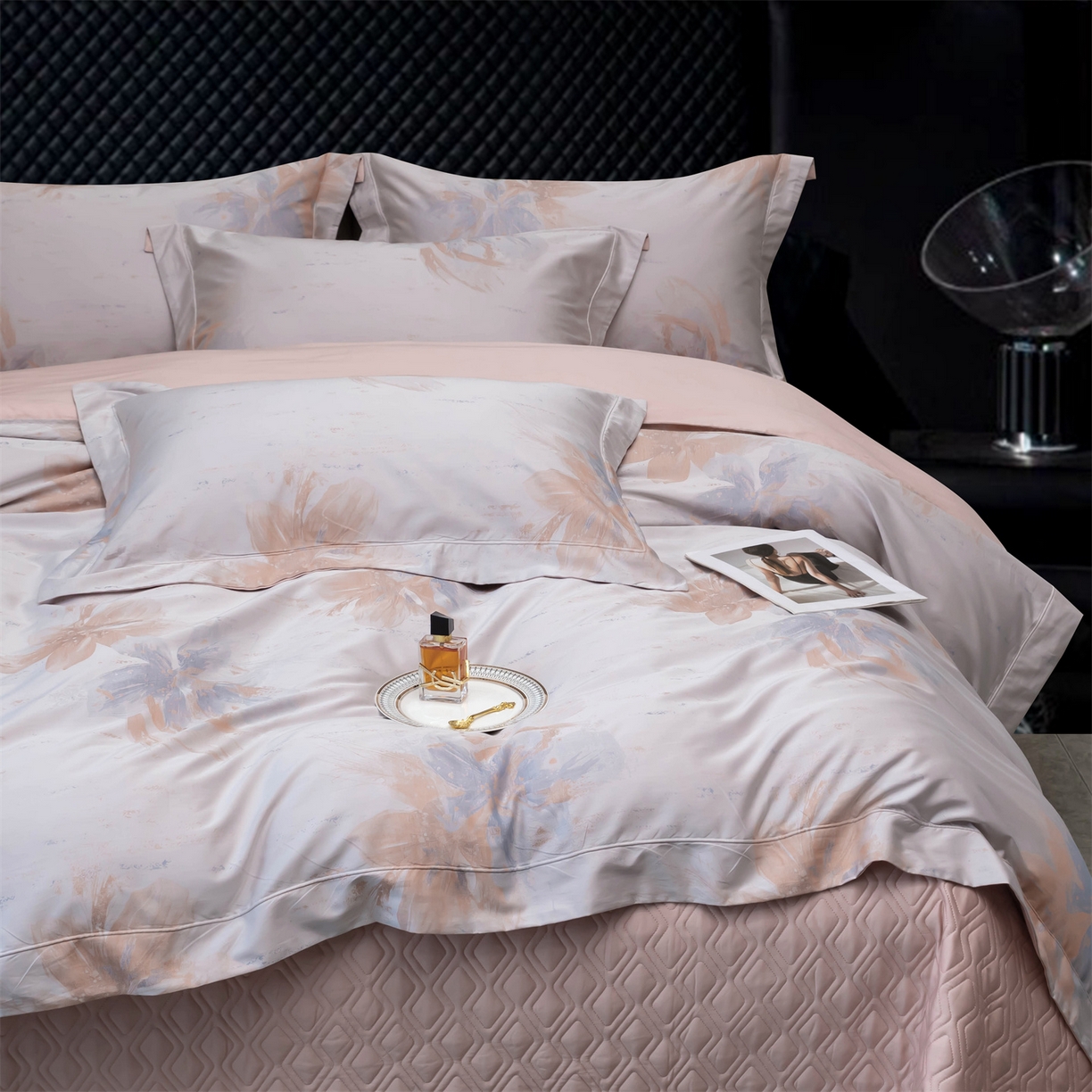 91家纺网 家纺一手货源 找家纺 OL家纺 2025新款天丝棉色织大提花四件套（控价1.5/1.8标准被套折券后398元！！！） 浪漫花开-皇家兰