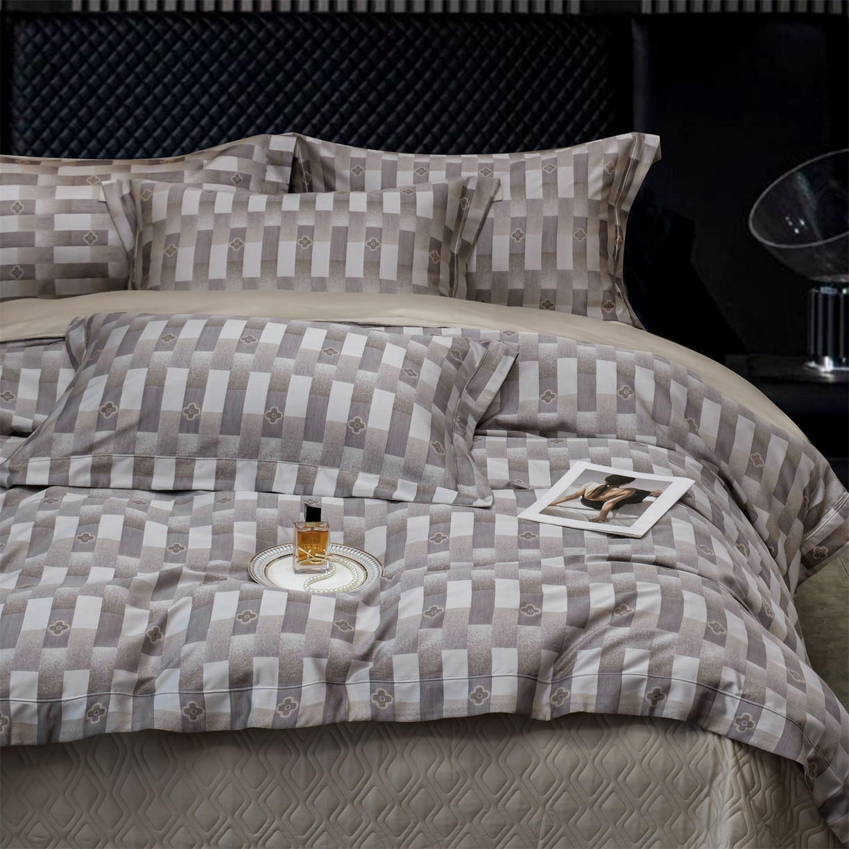 91家纺网 家纺一手货源 找家纺 OL家纺 2025新款天丝棉色织大提花四件套（控价1.5/1.8标准被套折券后398元！！！） 格特