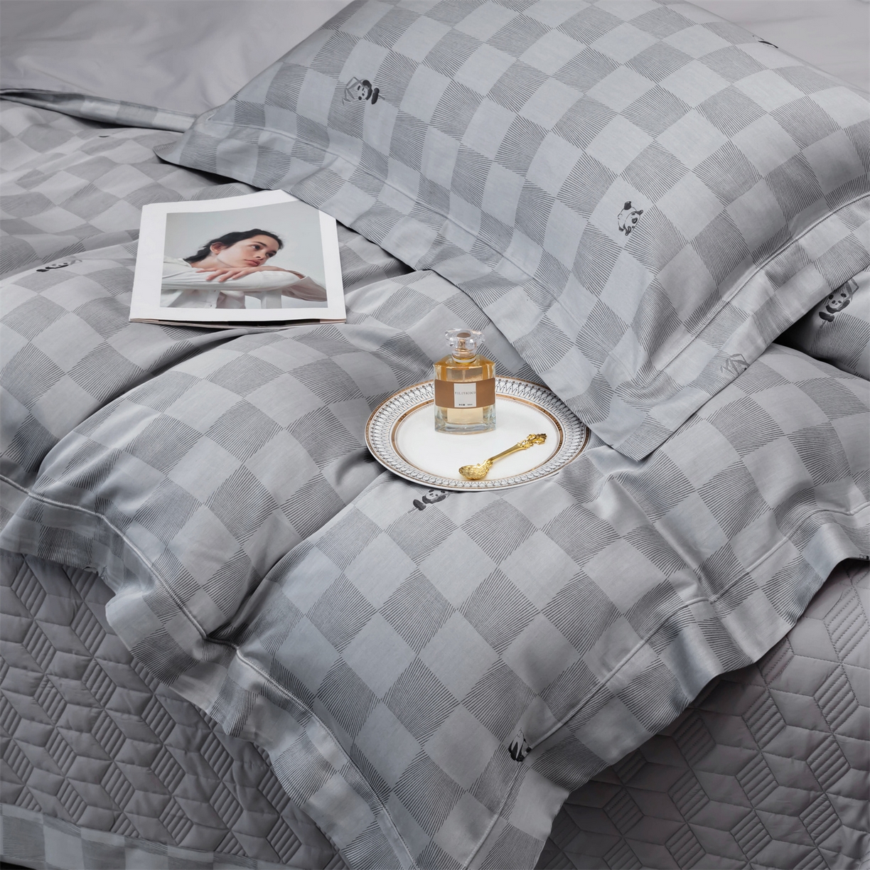 91家纺网 家纺一手货源 找家纺 OL家纺 2025新款天丝棉色织大提花四件套（控价1.5/1.8标准被套折券后398元！！！） 乐宝