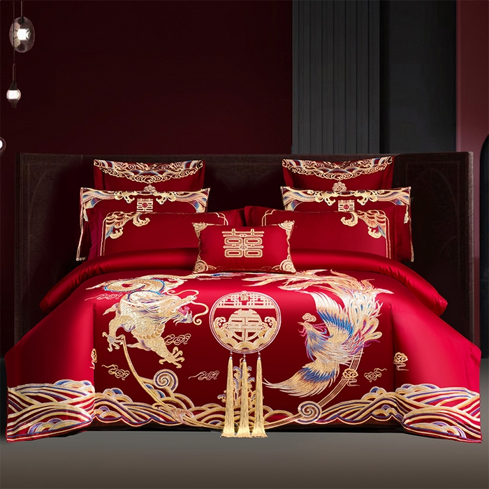 91家纺网 家纺一手货源 找家纺 用心 2025新款婚庆全棉刺绣四件套多件套系列 九五之尊