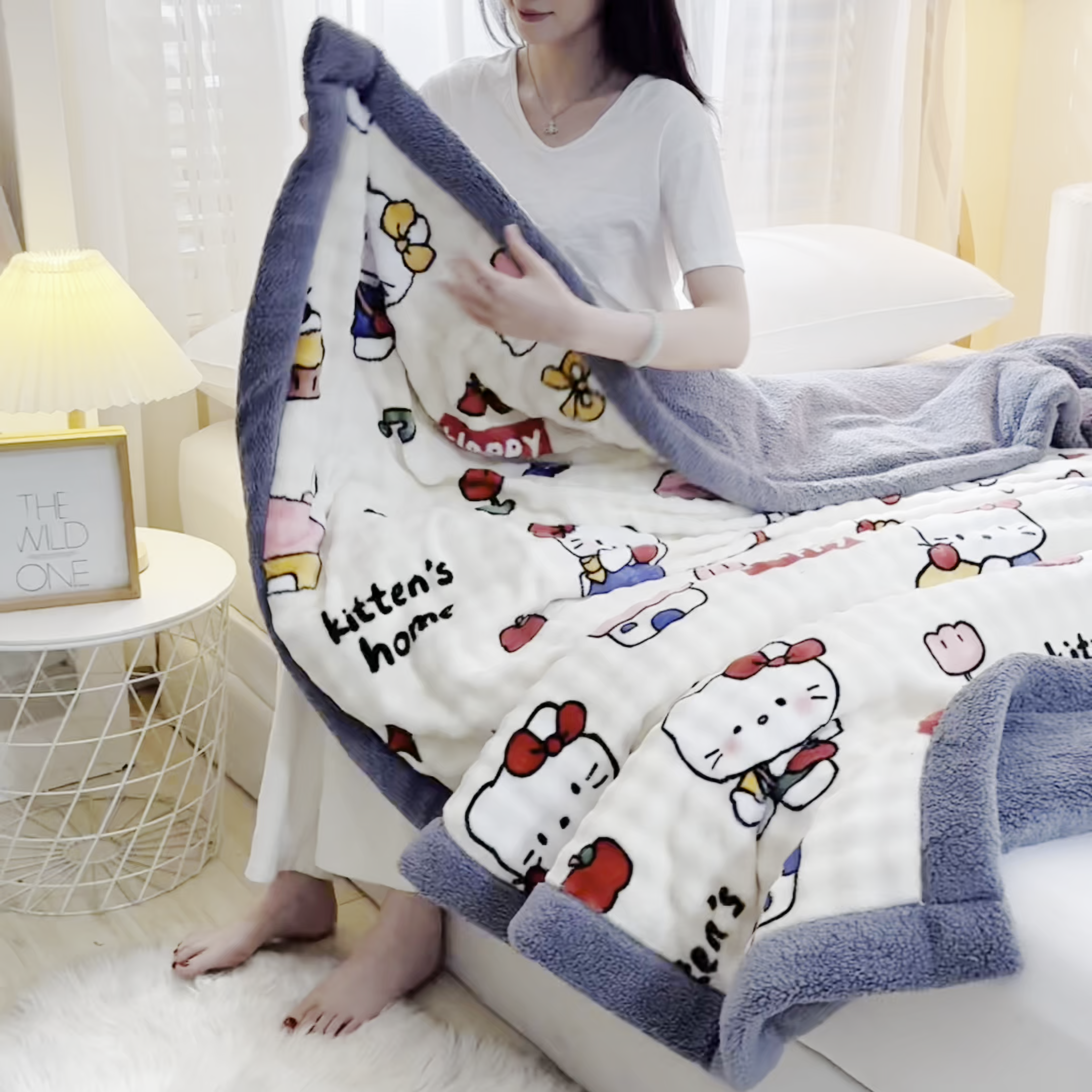 91家纺网 家纺一手货源 找家纺 （总）恋绒家居 2025新款舒棉绒毛毯三层夹棉牛奶绒印花毛毯卡通秋冬午睡毯多功能盖毯可机洗毯子